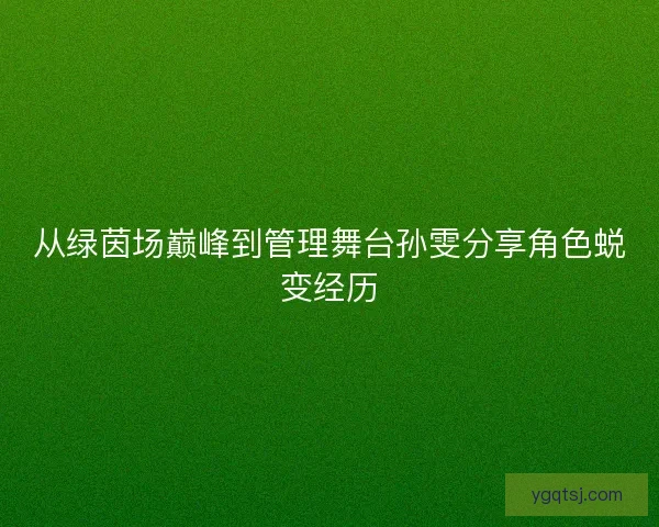 从绿茵场巅峰到管理舞台孙雯分享角色蜕变经历