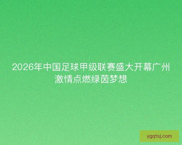 2026年中国足球甲级联赛盛大开幕广州激情点燃绿茵梦想