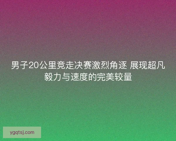 男子20公里竞走决赛激烈角逐 展现超凡毅力与速度的完美较量